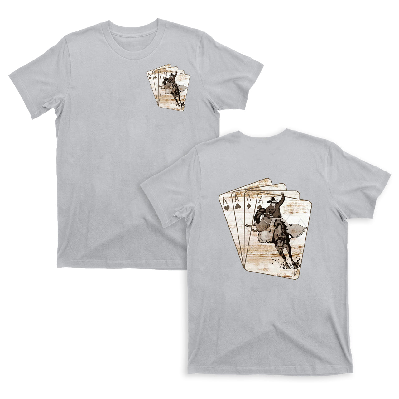 Cowboy Playing Card Double sided printing T-shirts