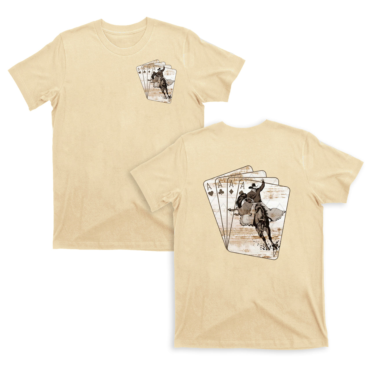 Cowboy Playing Card Double sided printing T-shirts