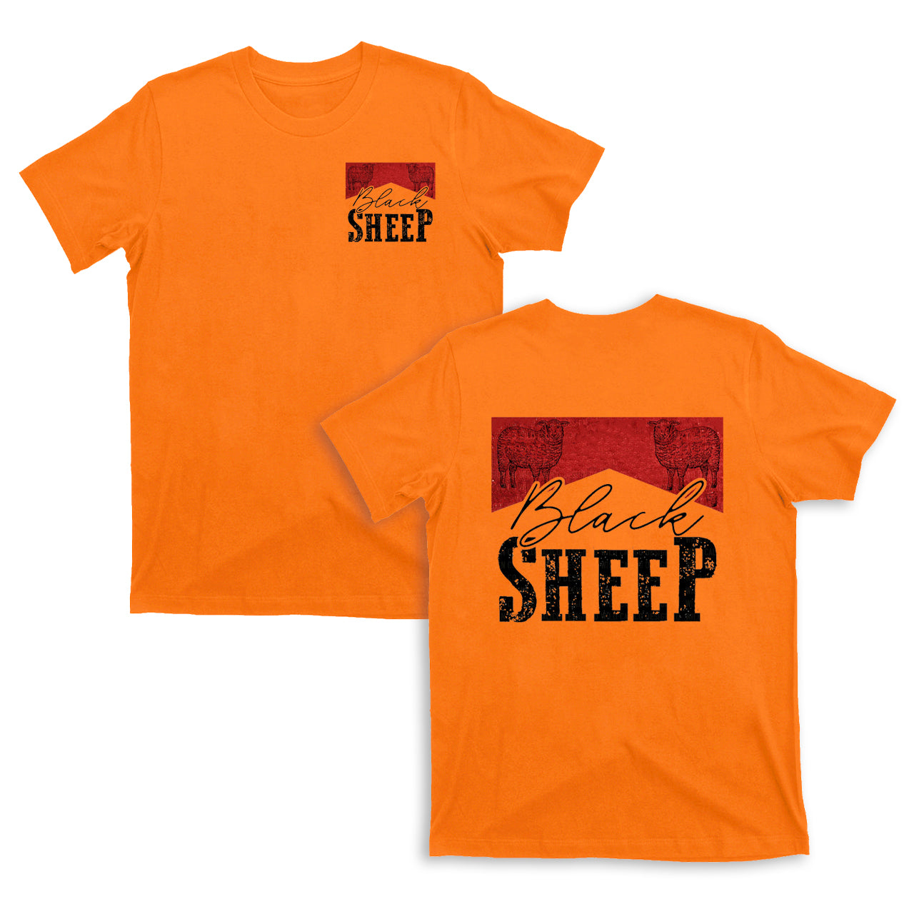 Black Sheep Double Sided Printing T-Shirts