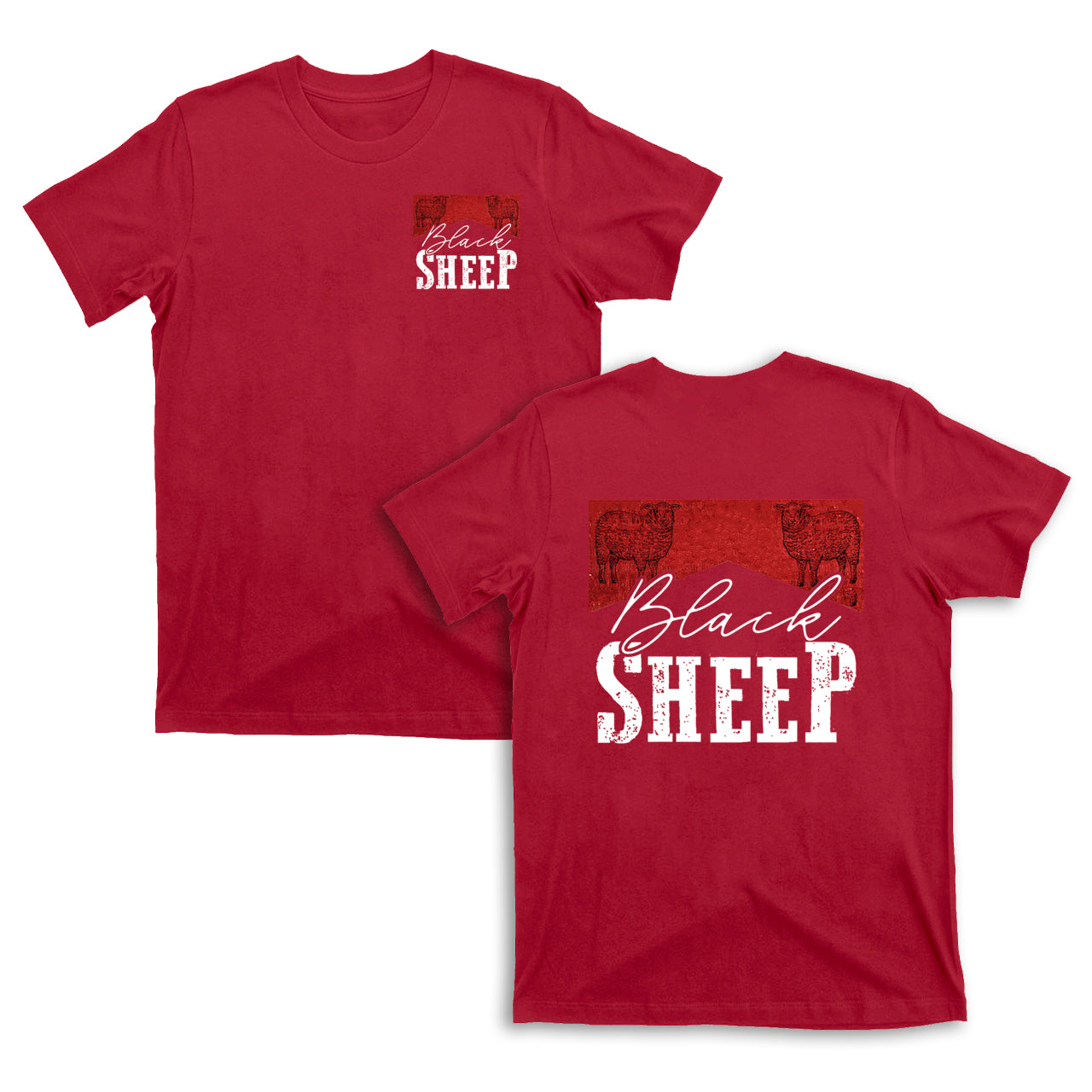 Black Sheep Double Sided Printing T-Shirts