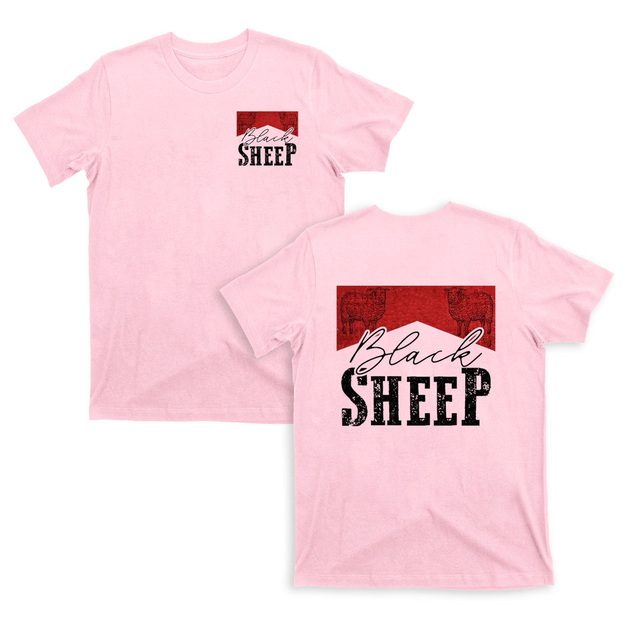Black Sheep Double Sided Printing T-Shirts