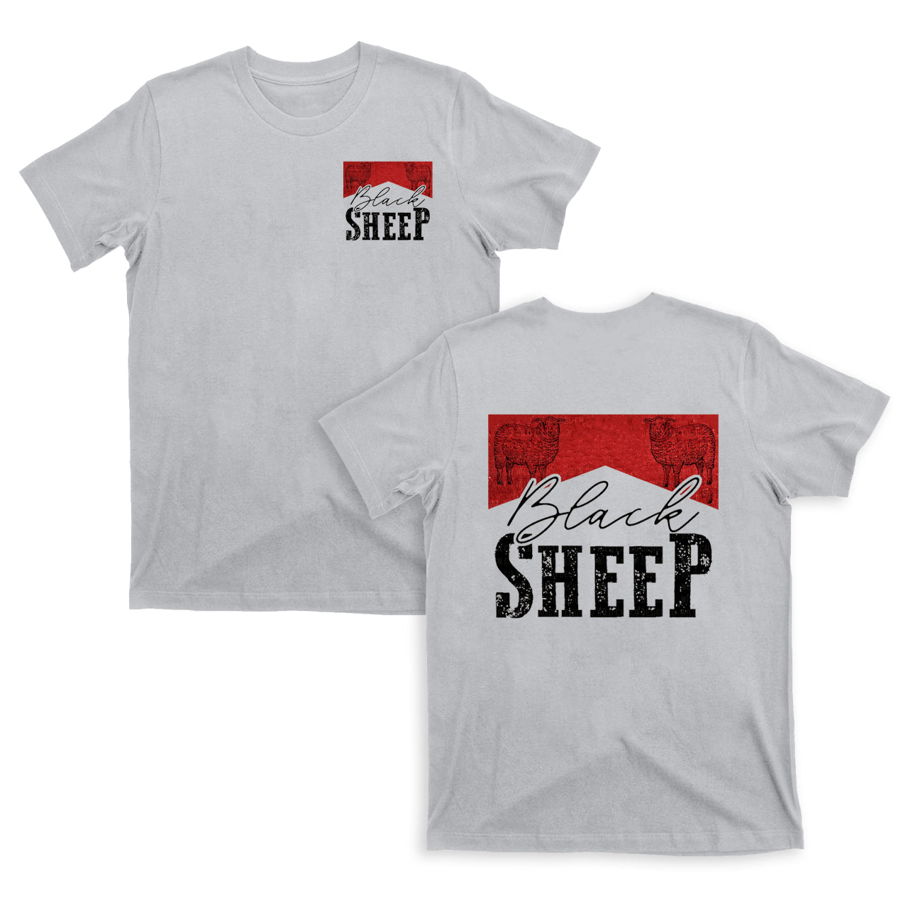 Black Sheep Double Sided Printing T-Shirts