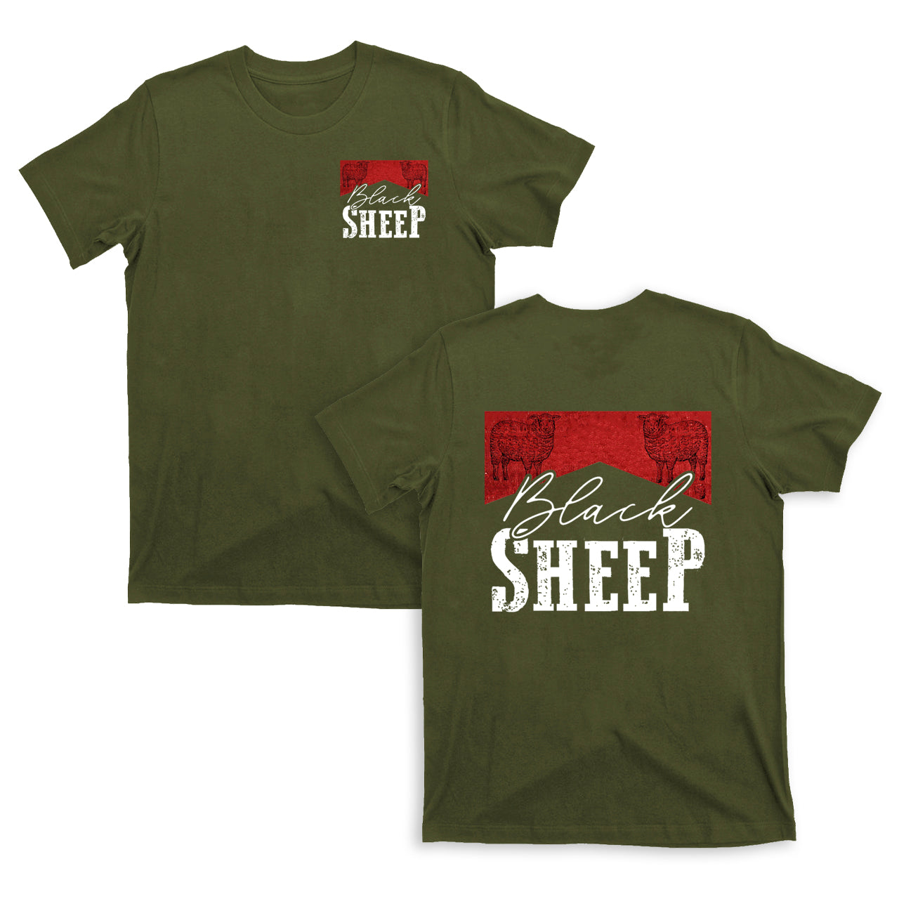 Black Sheep Double Sided Printing T-Shirts