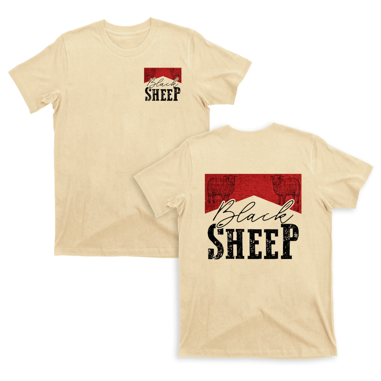 Black Sheep Double Sided Printing T-Shirts