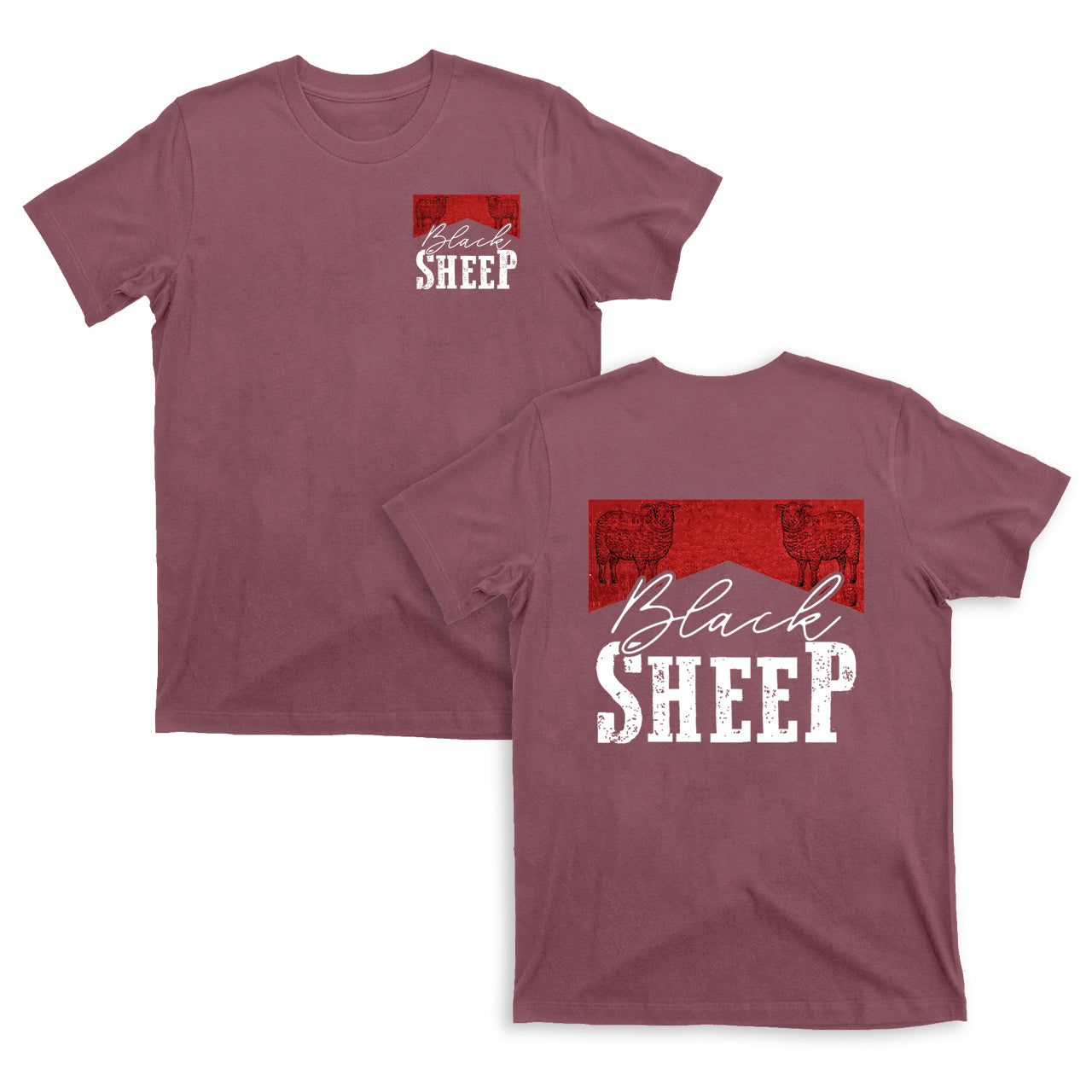 Black Sheep Double Sided Printing T-Shirts