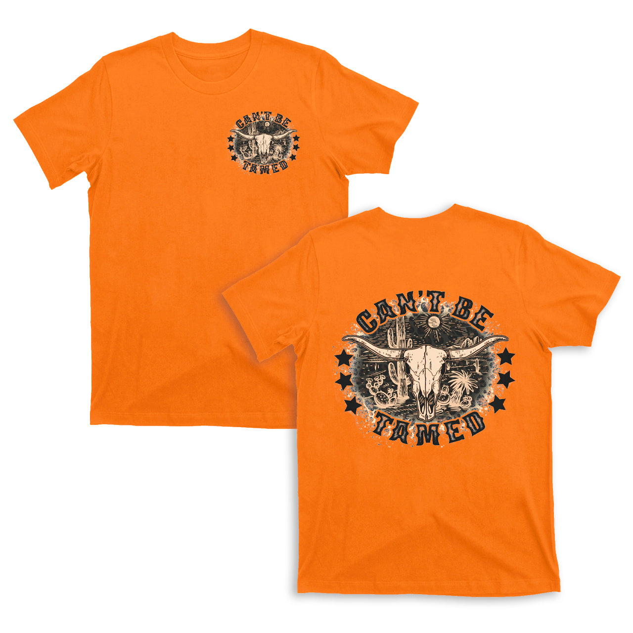 Leopard Print Skull Cow Can't Be Tamed T-Shirts