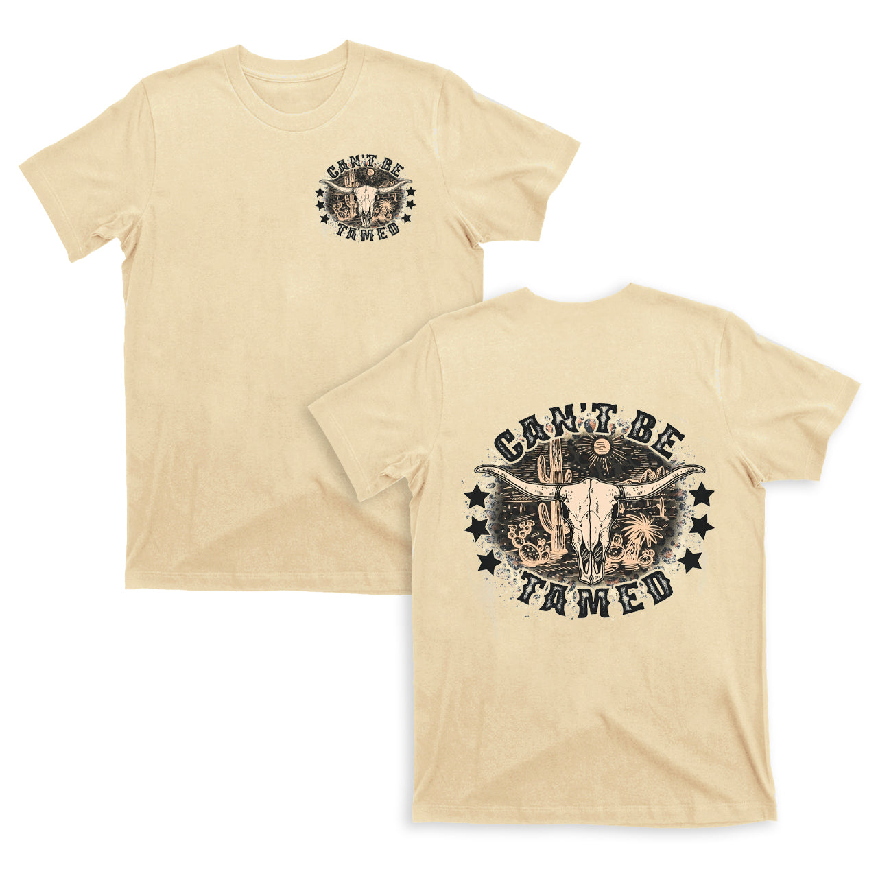 Leopard Print Skull Cow Can't Be Tamed T-Shirts