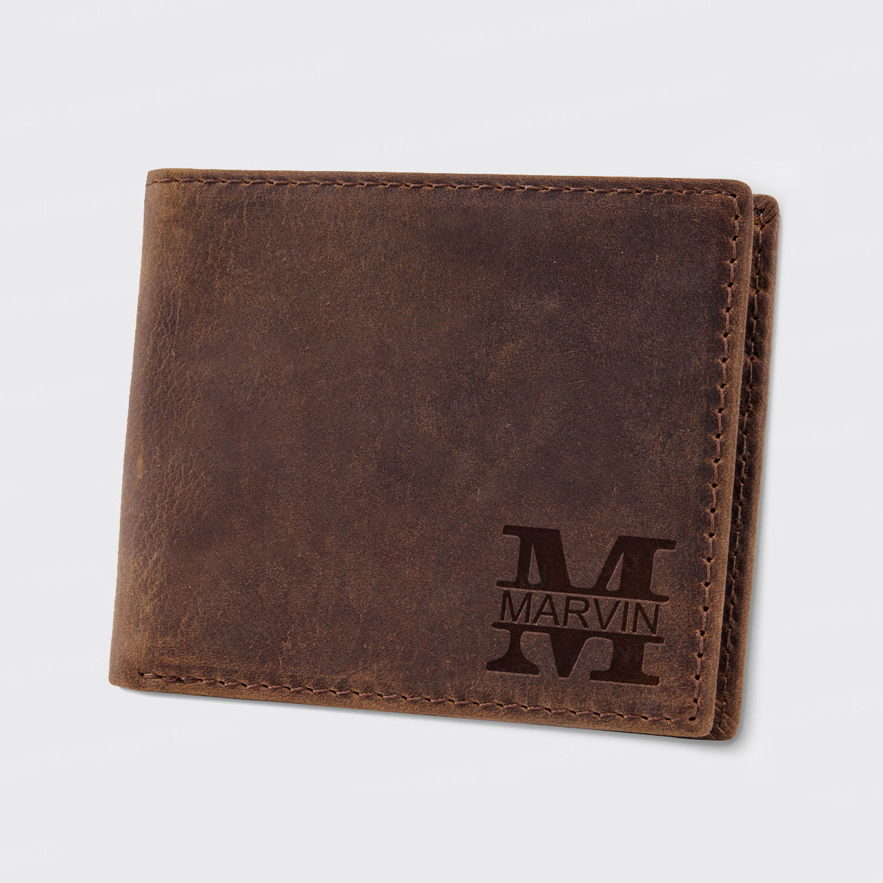 Personalized Vintage Leather Card Bag