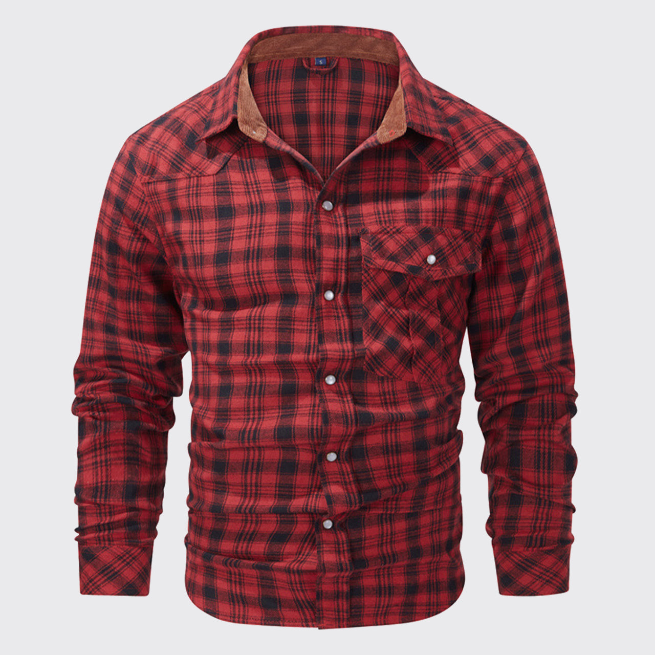Western Cowboy Flannel Plaid Shirt