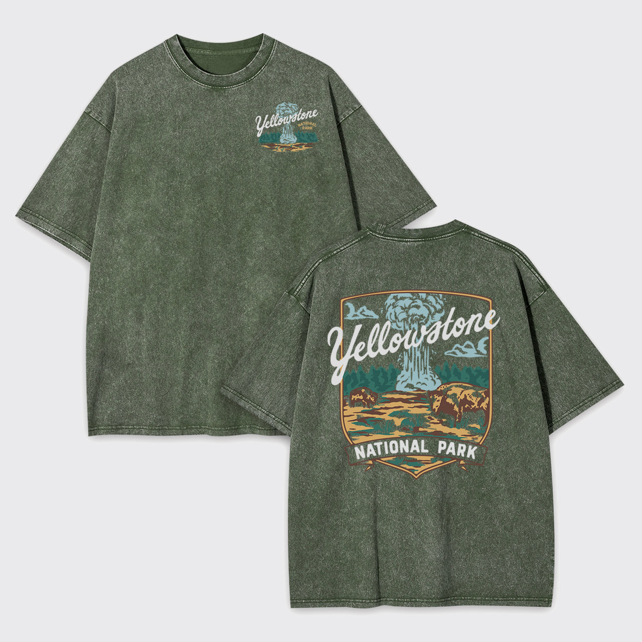 Yellowstone Vintage Illustration Garment-dye Tees