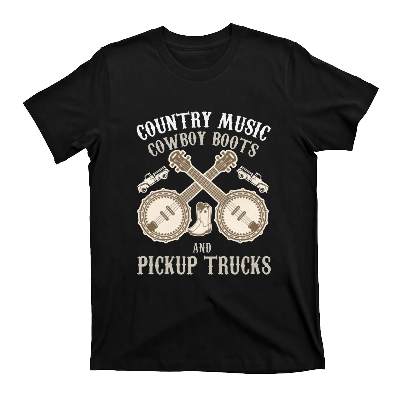 Funny Country Music Cowboy Boots Pickup Truck T-Shirts