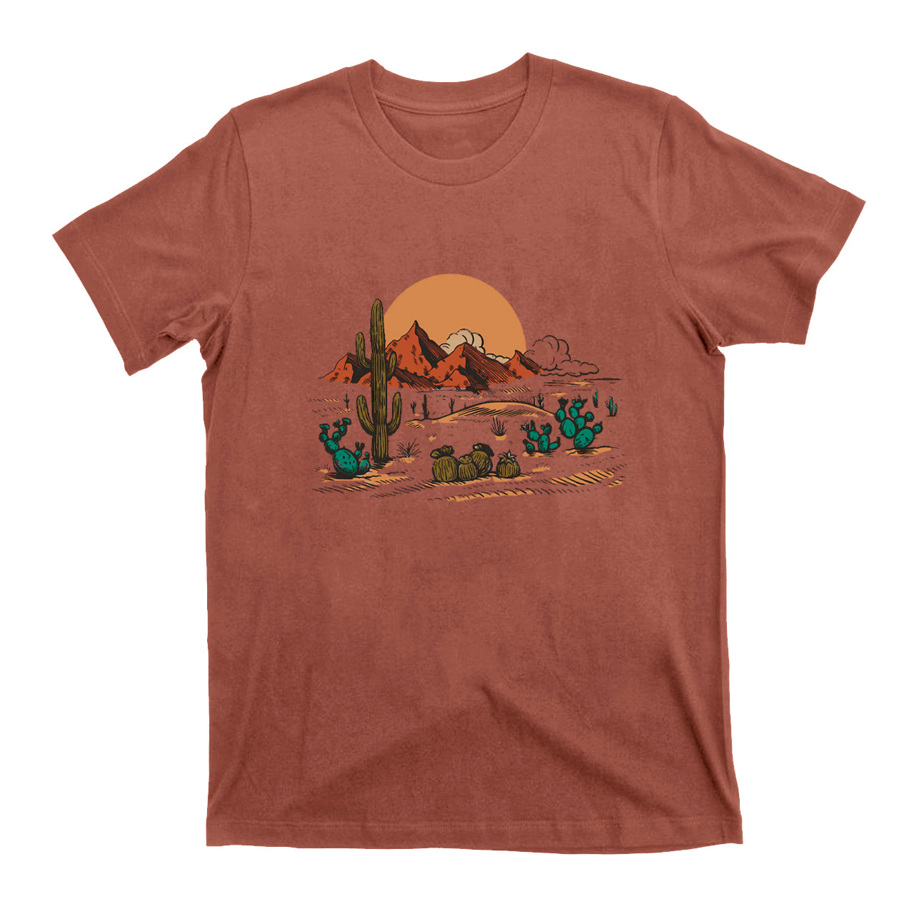 Western Desert Dust Cactus Vintage T-Shirts
