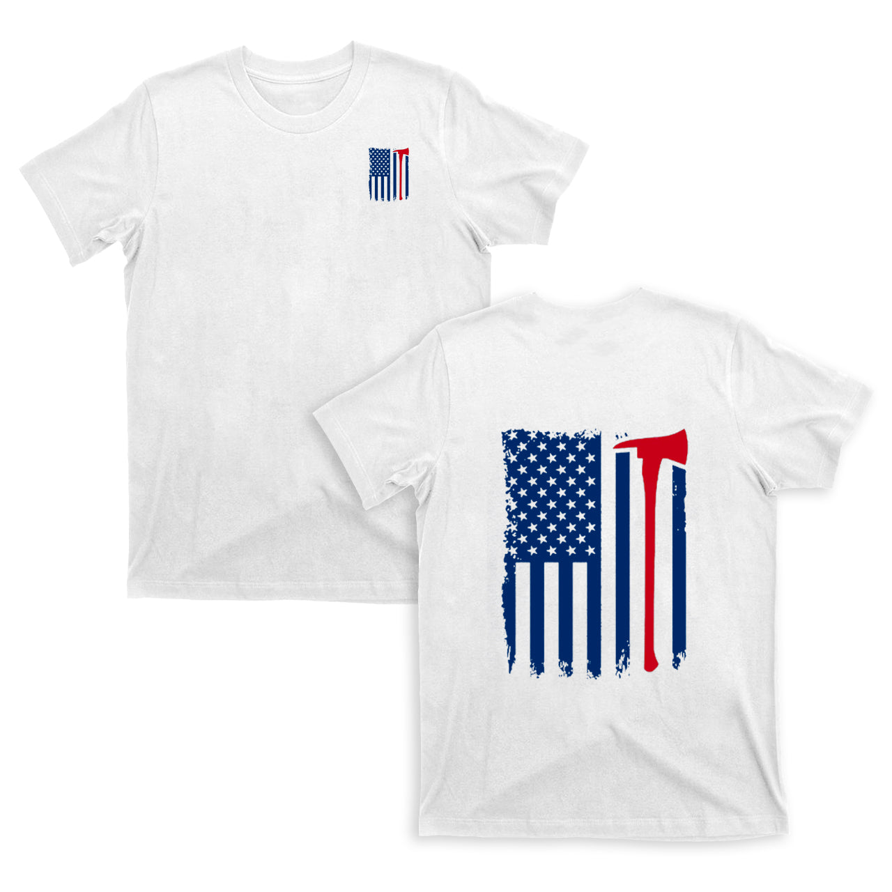 Fireman Axe American Flag T-shirt