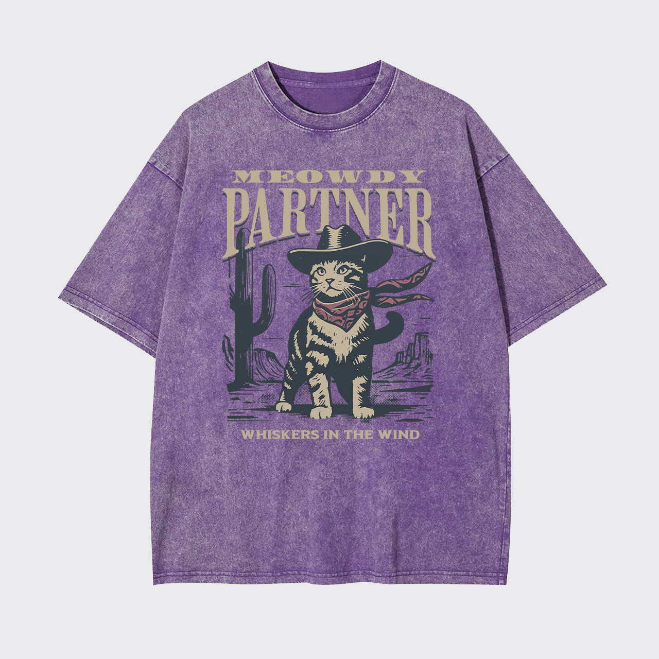 Meowdy Partner Cowboy Cat Garment-dye Tees