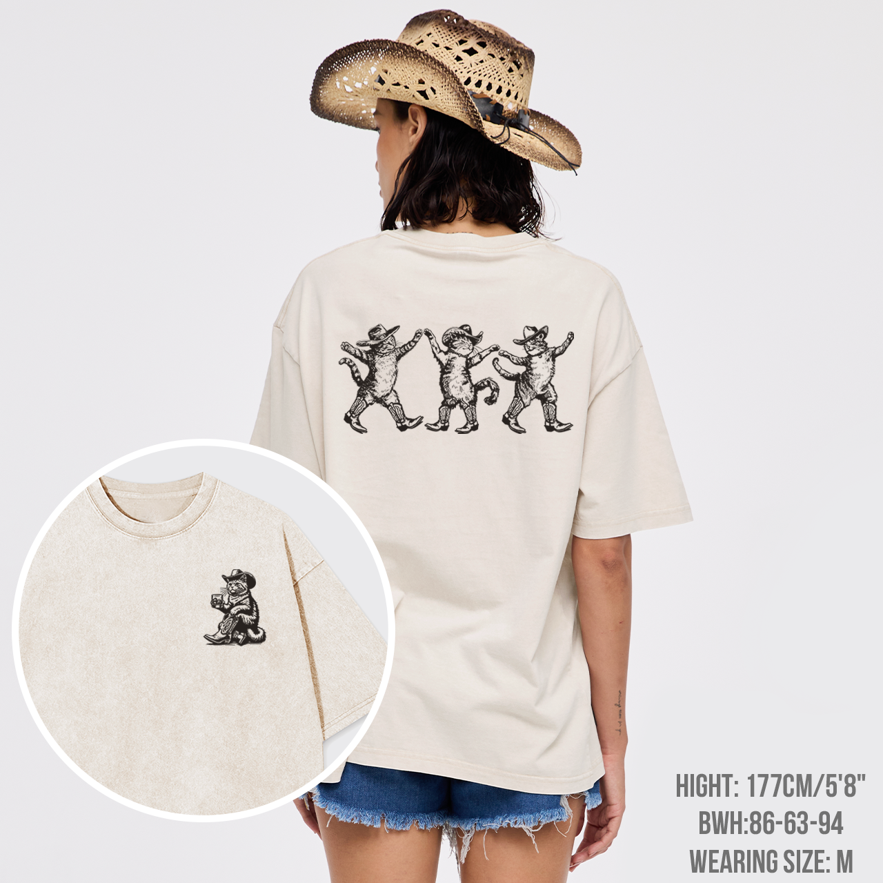 Bar Cowboy Cat Garment-dye Tees