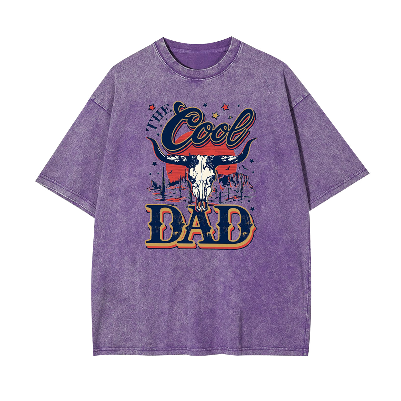 Wild West Dad Gifts, Longhorn Bull Garment-dye Tees