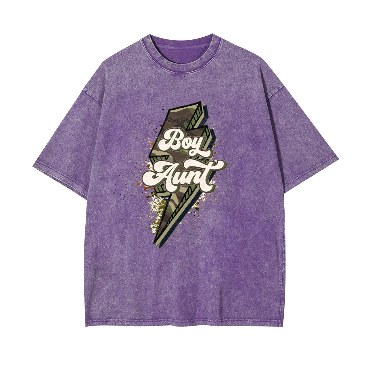 Boy Aunt Lightning Splash Garment-dye Tees
