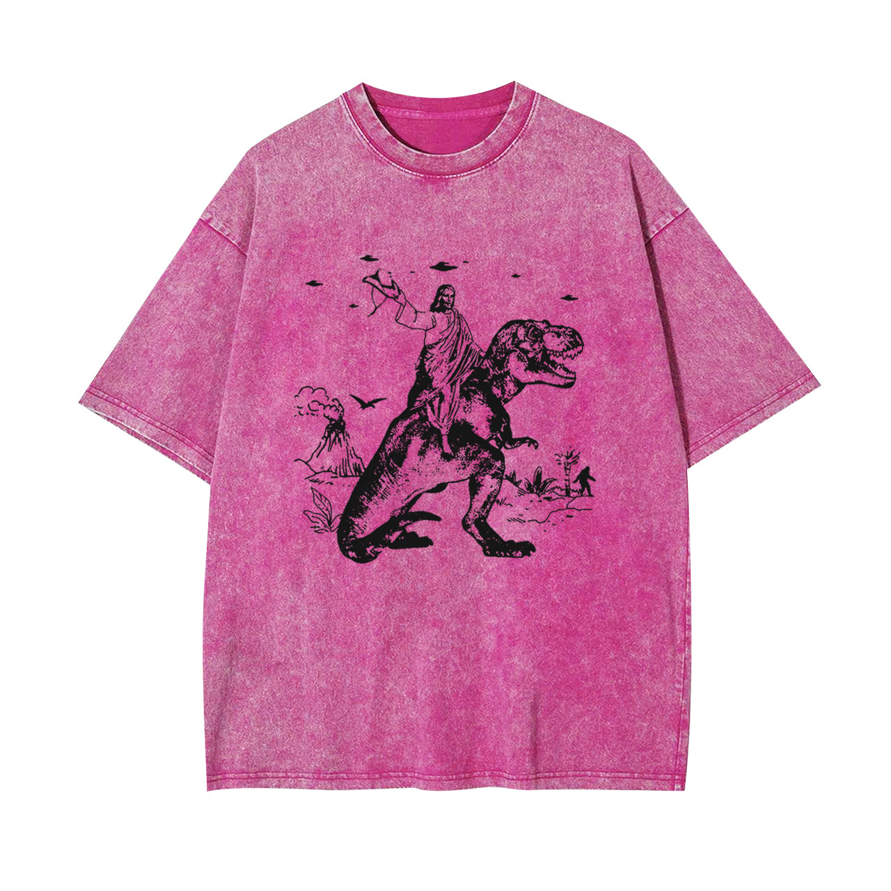 Jesus Riding Dinosaur Garment-dye Tees