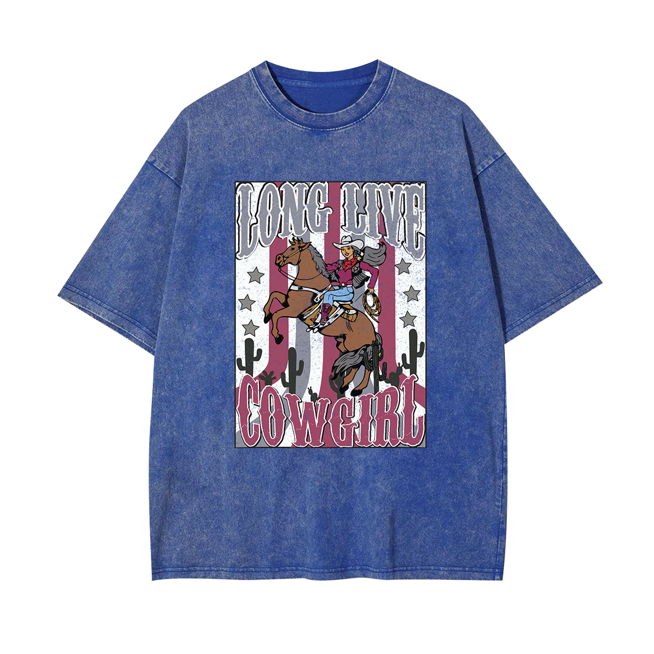 Longlive Cowgirl Horse Riding Vintage Garment-dye Tees