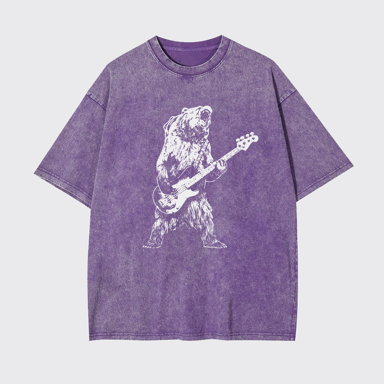 Bear Playing Bass Guitar Garment-dye Tees