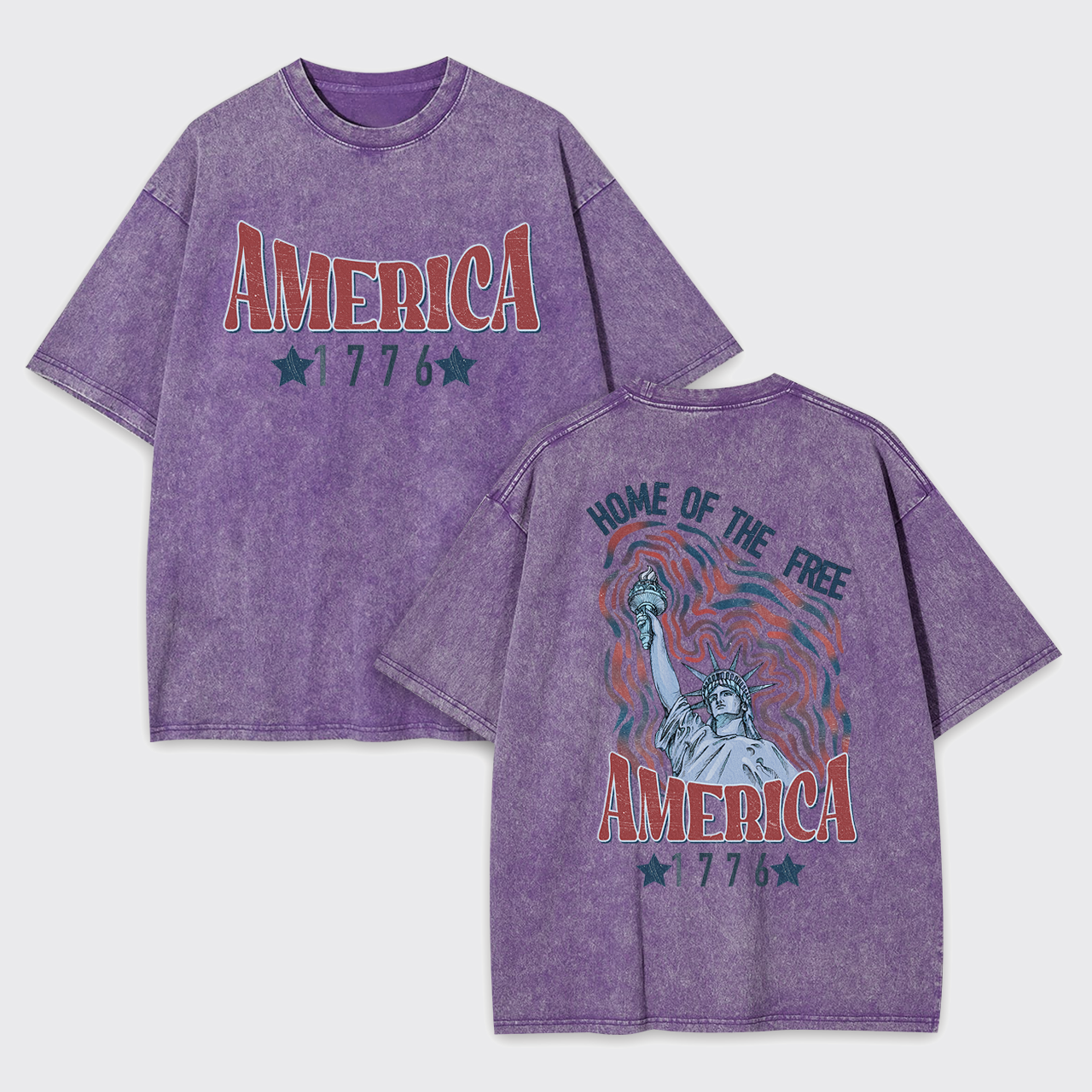 1776,Home Of The Free Garment-dye Tees