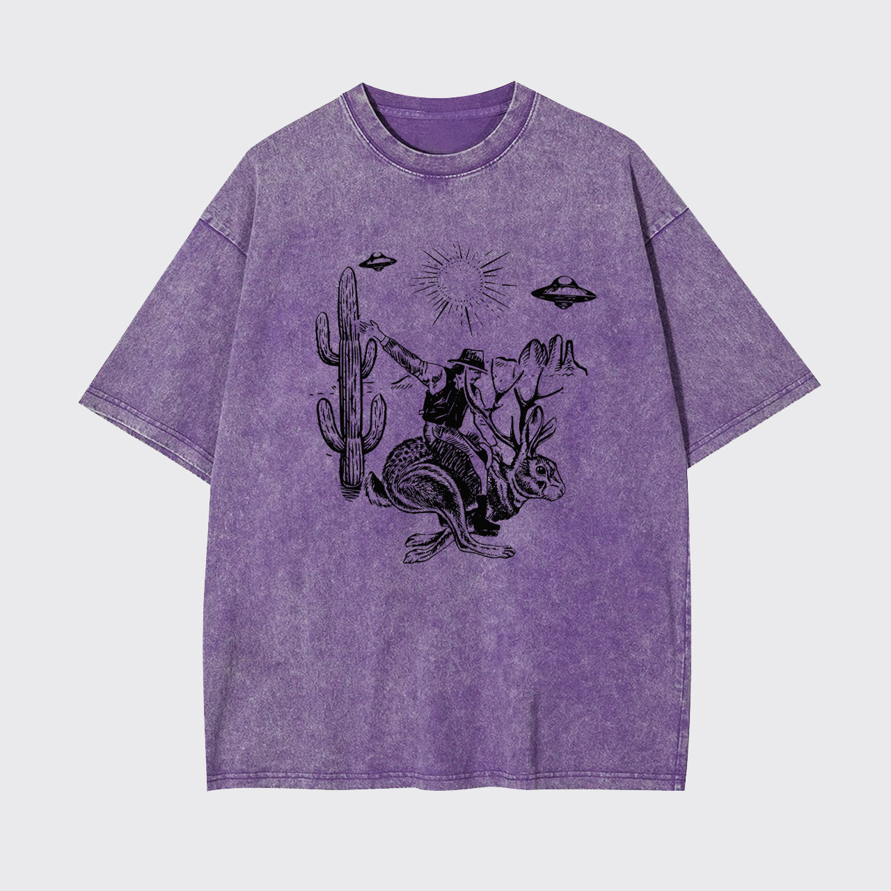 Cowboy Riding Jackalope Garment-dye Tees