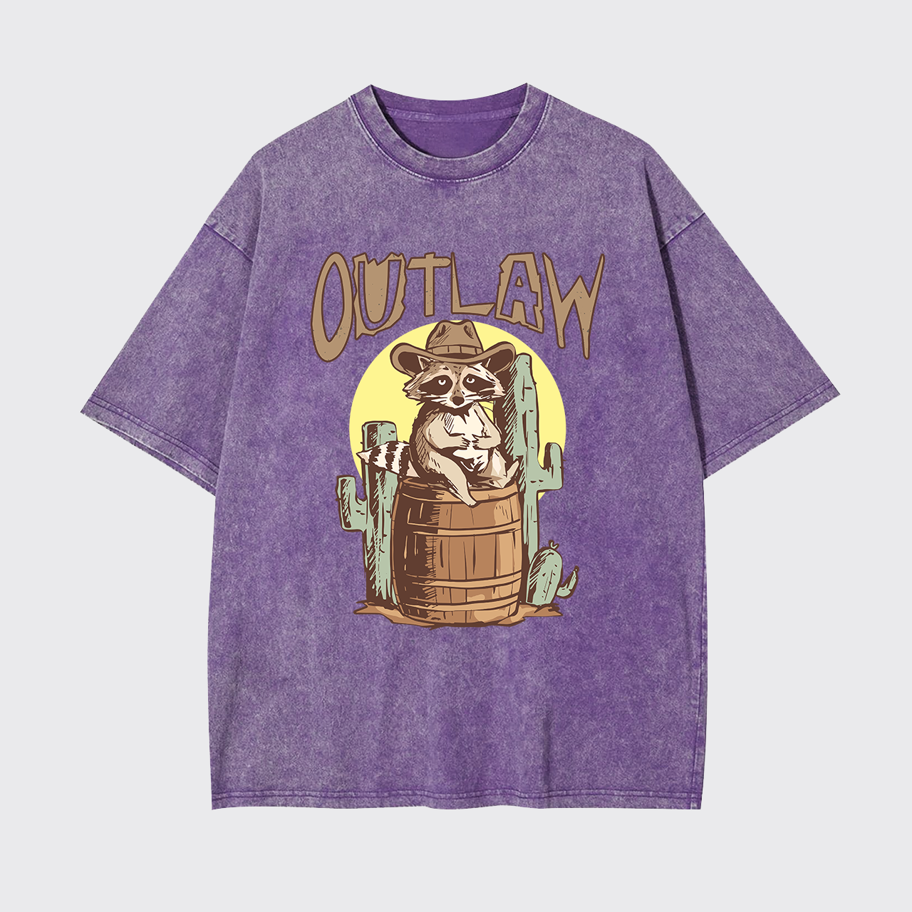 Retro Outlaw Raccoon Cowboy Garment-dye Tees