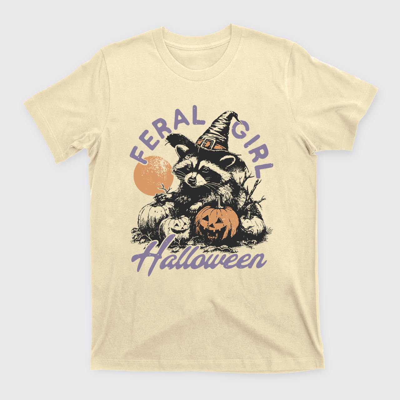 Halloween Feral Girl Raccoon T-Shirts