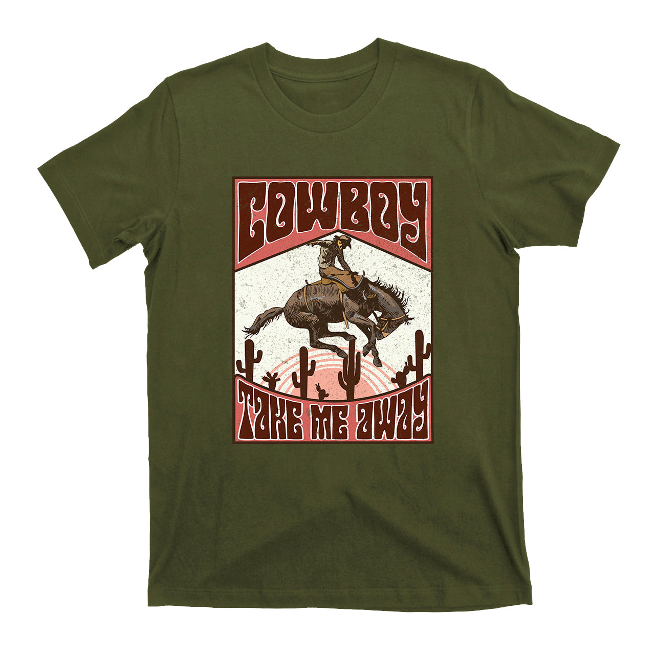 Cowboy Take Me Away Horse Riding Vintage T-Shirts