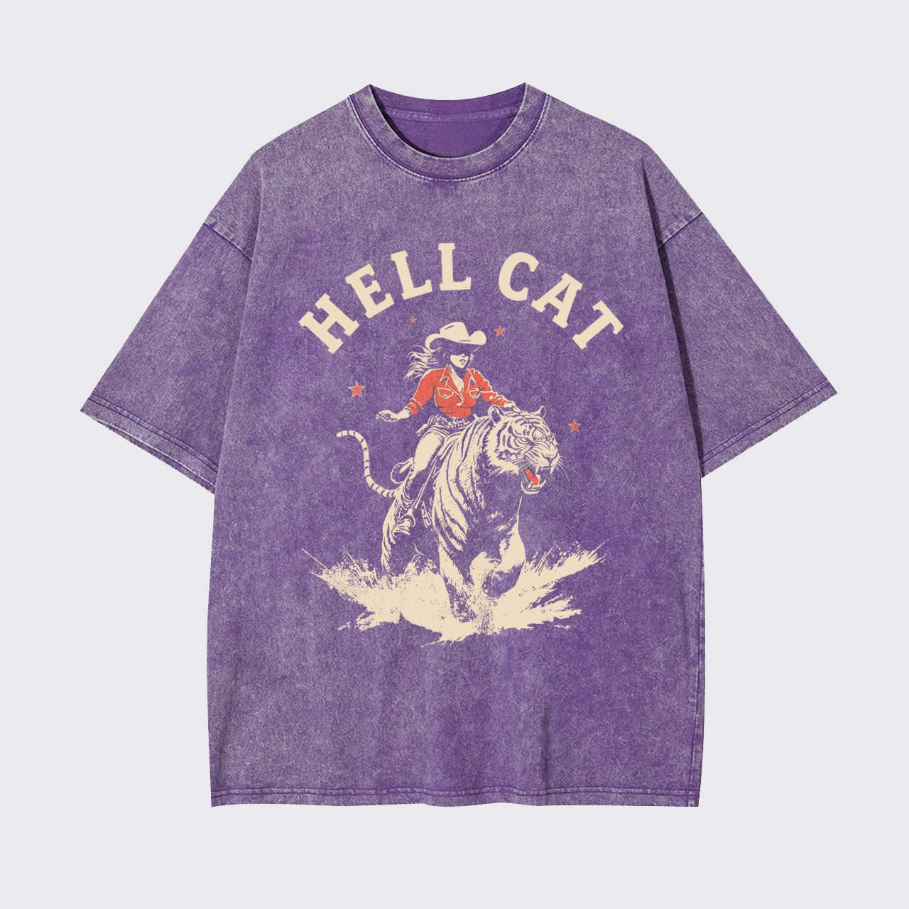 Vintage Cowgirl Hell Cat Garment-dye Tees