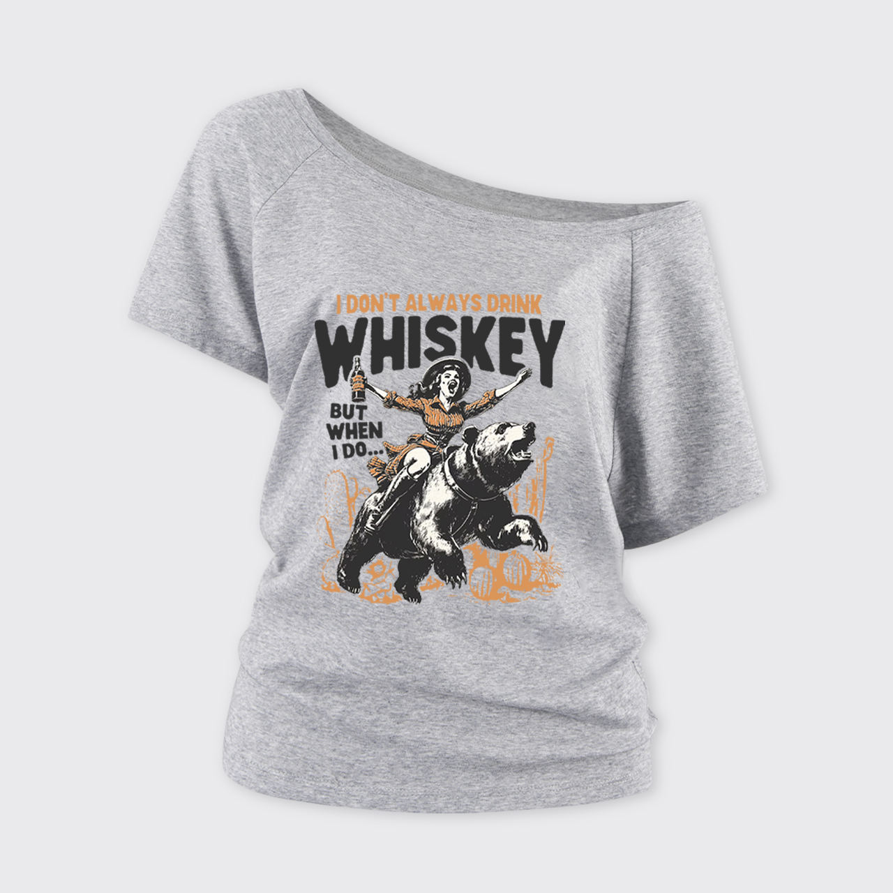 Funny Western Girl Whiskey Off Shoulder Top