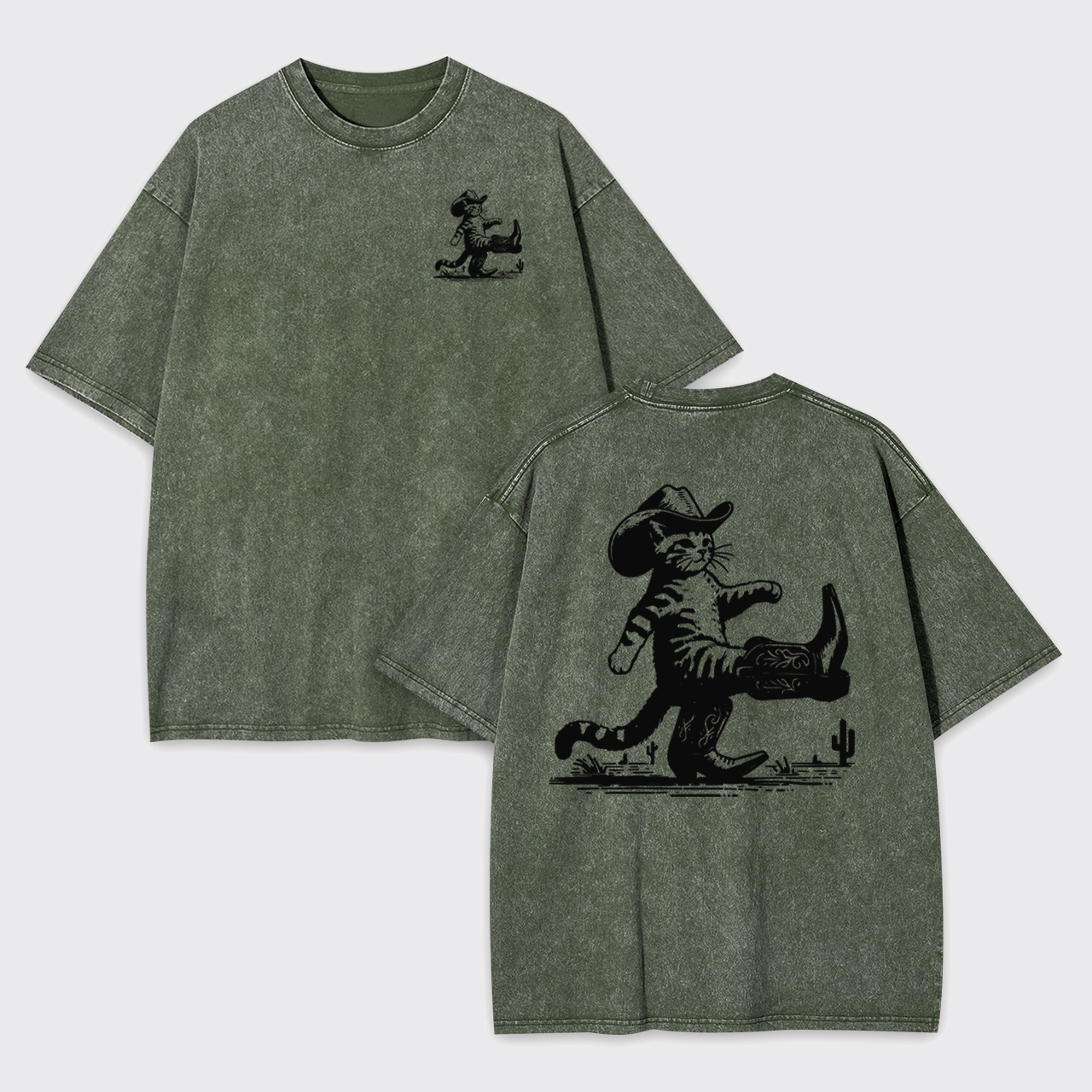 Silly Western Cat Garment-dye Tees