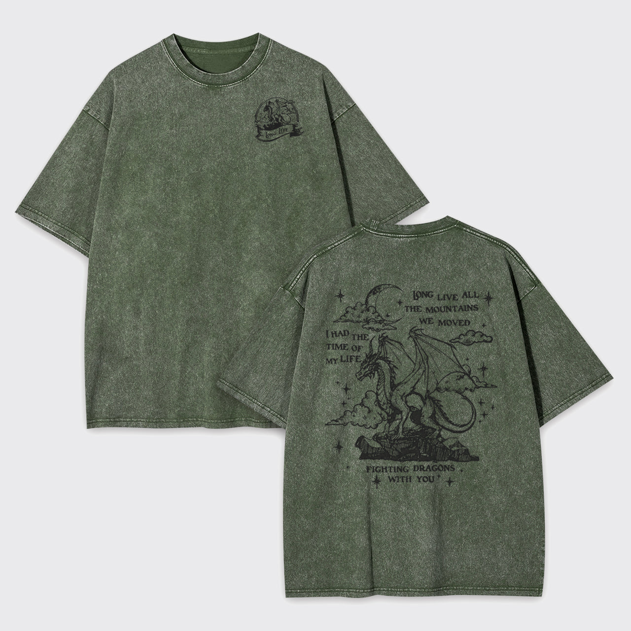 Dragon Fighting In The Castle Garment-dye Tees