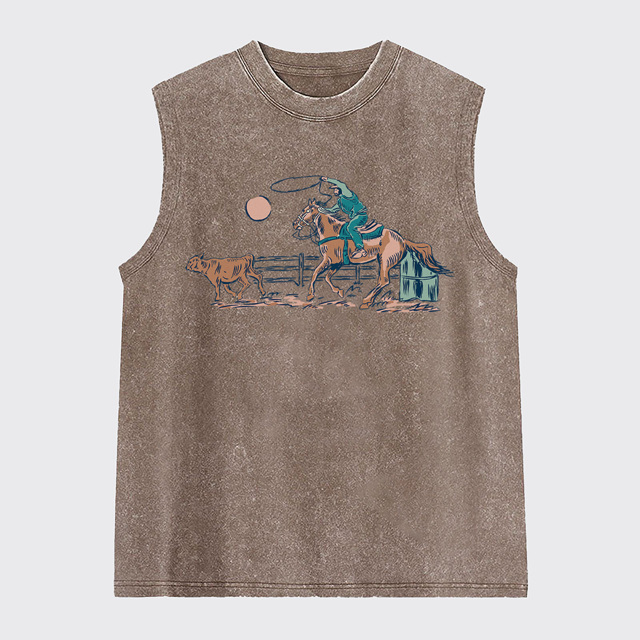 Western Cowboy Rodeo Washed Tanks