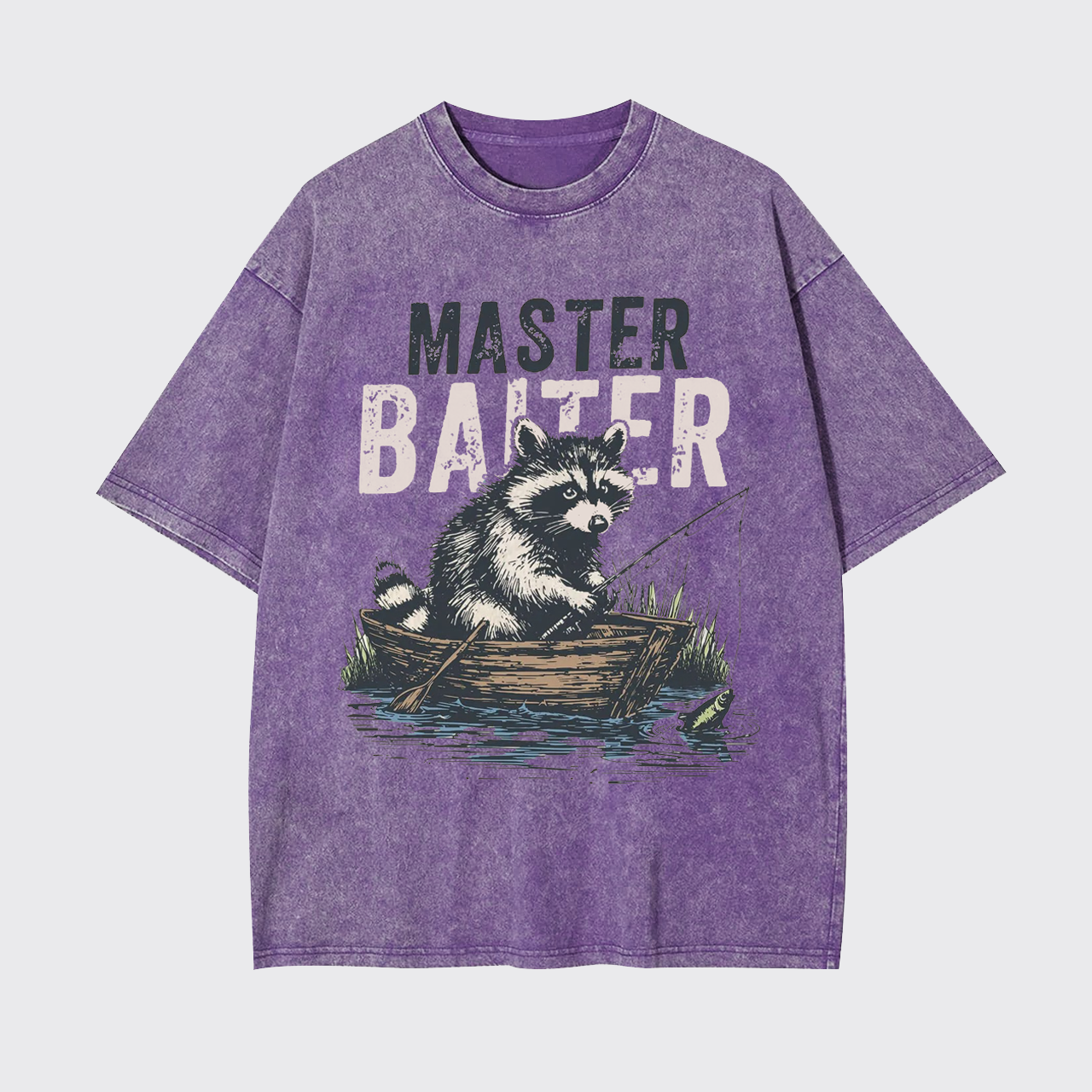 Funny Raccoon Bass Fishing Garment-dye Tees