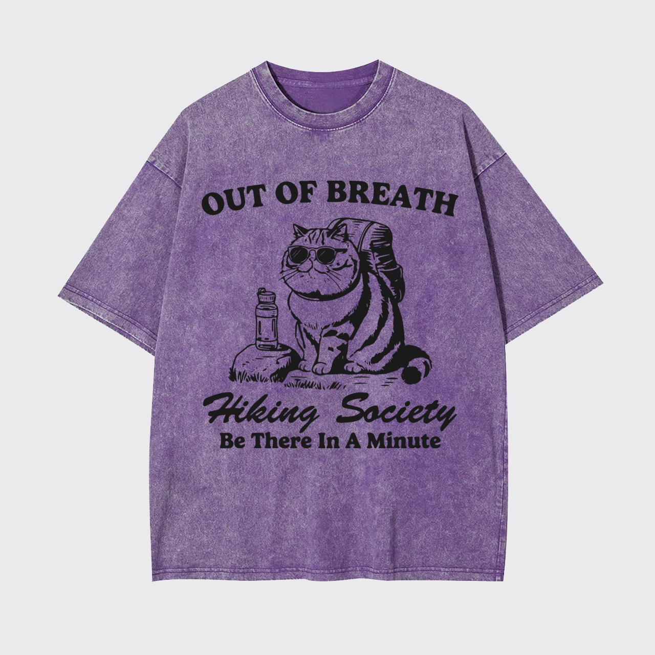 Out of Breath Hiking Cat Garment-dye Tees