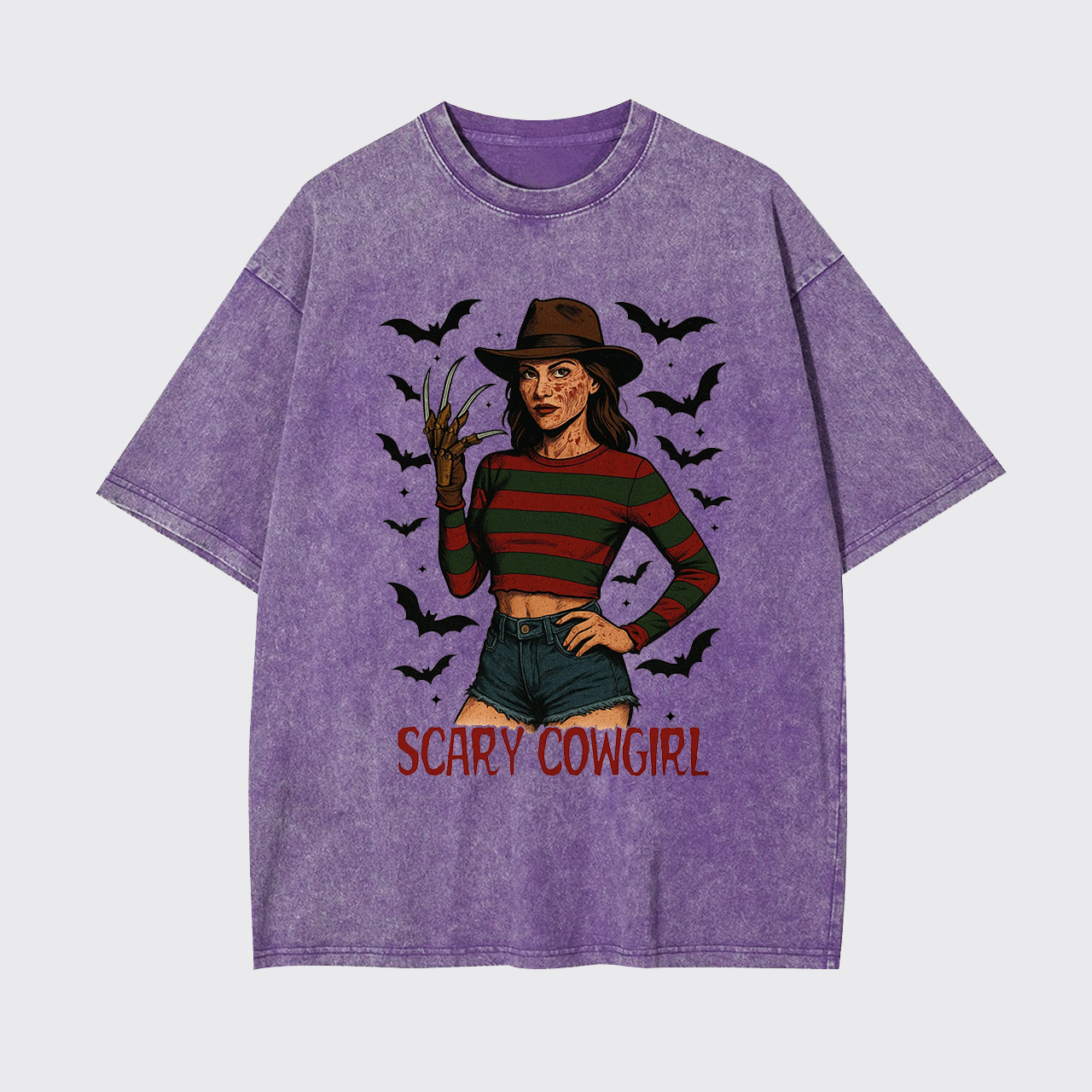 Scary Cowgirl Halloween Horror Garment-dye Tees