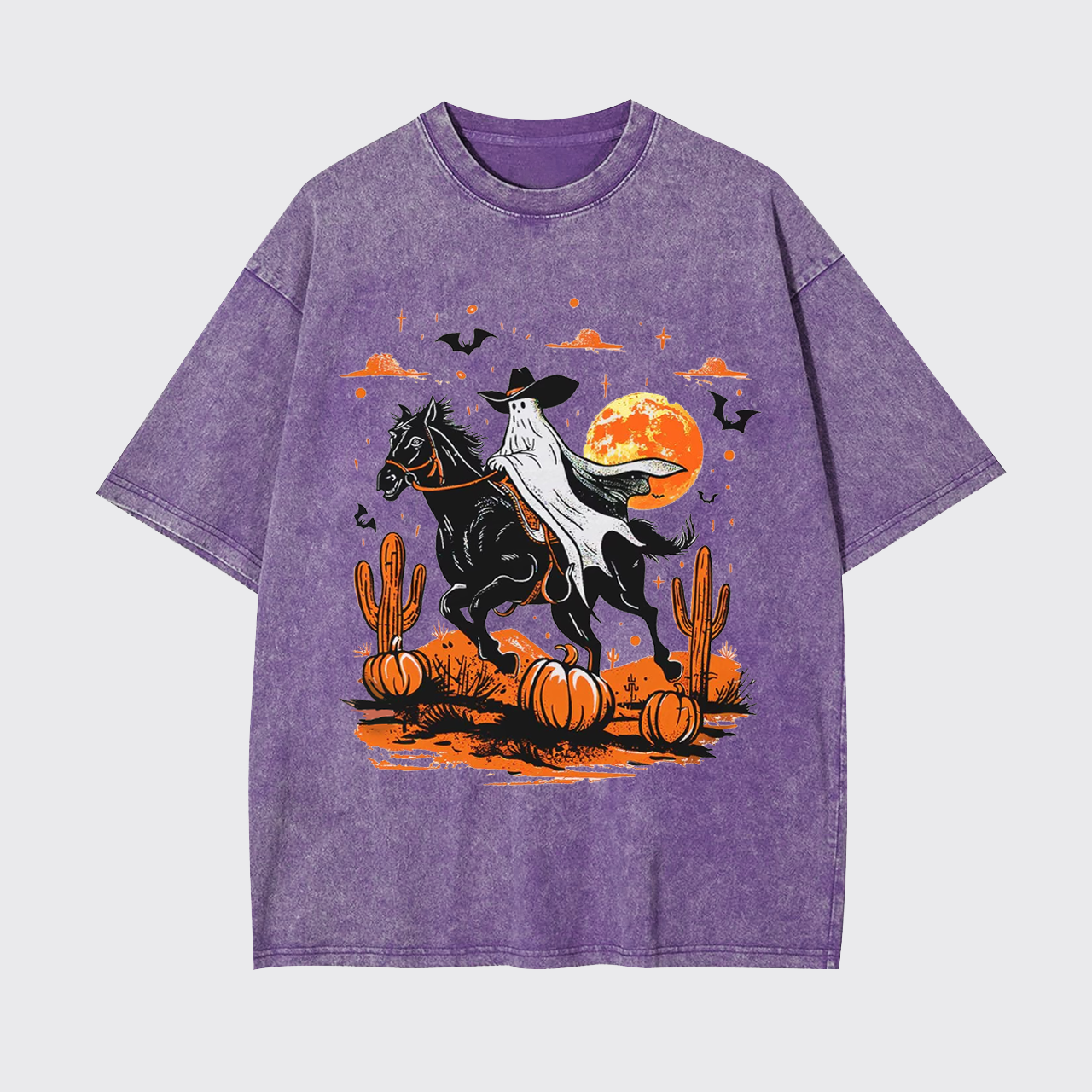 Retro Halloween Ghost Rider Garment-dye Tees
