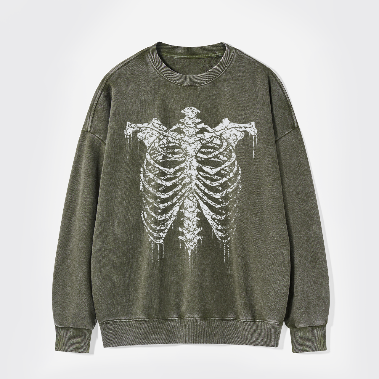 Halloween Retro Horror Skeleton Washed Sweatshirts