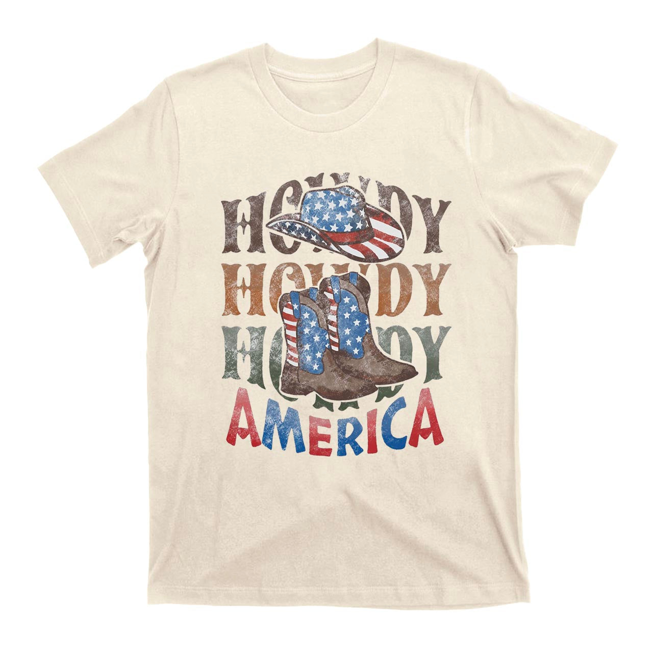 Howdy America Western Hat And Boots Cowboy T-Shirts