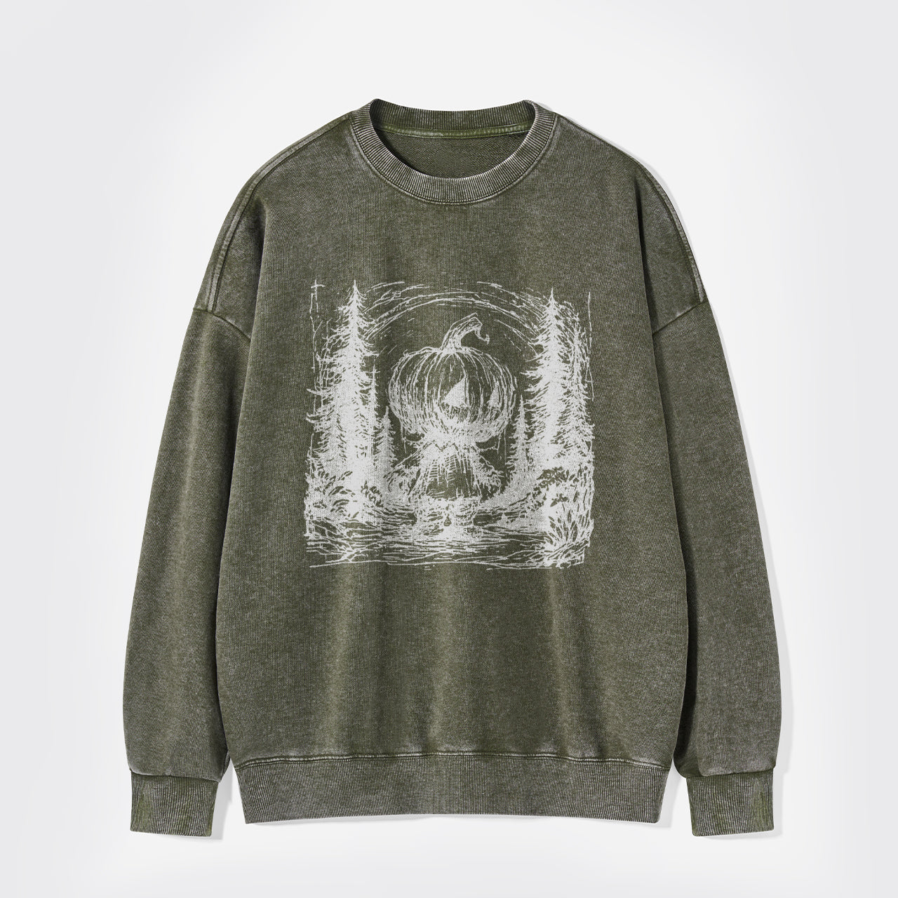Horror Pumpkin Halloween Washed Sweatshirts