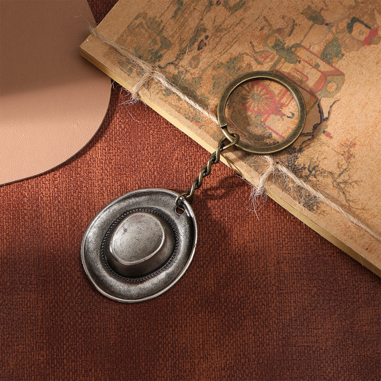Retro Western Cowboy Hat Pendant Car Pendant Keychain