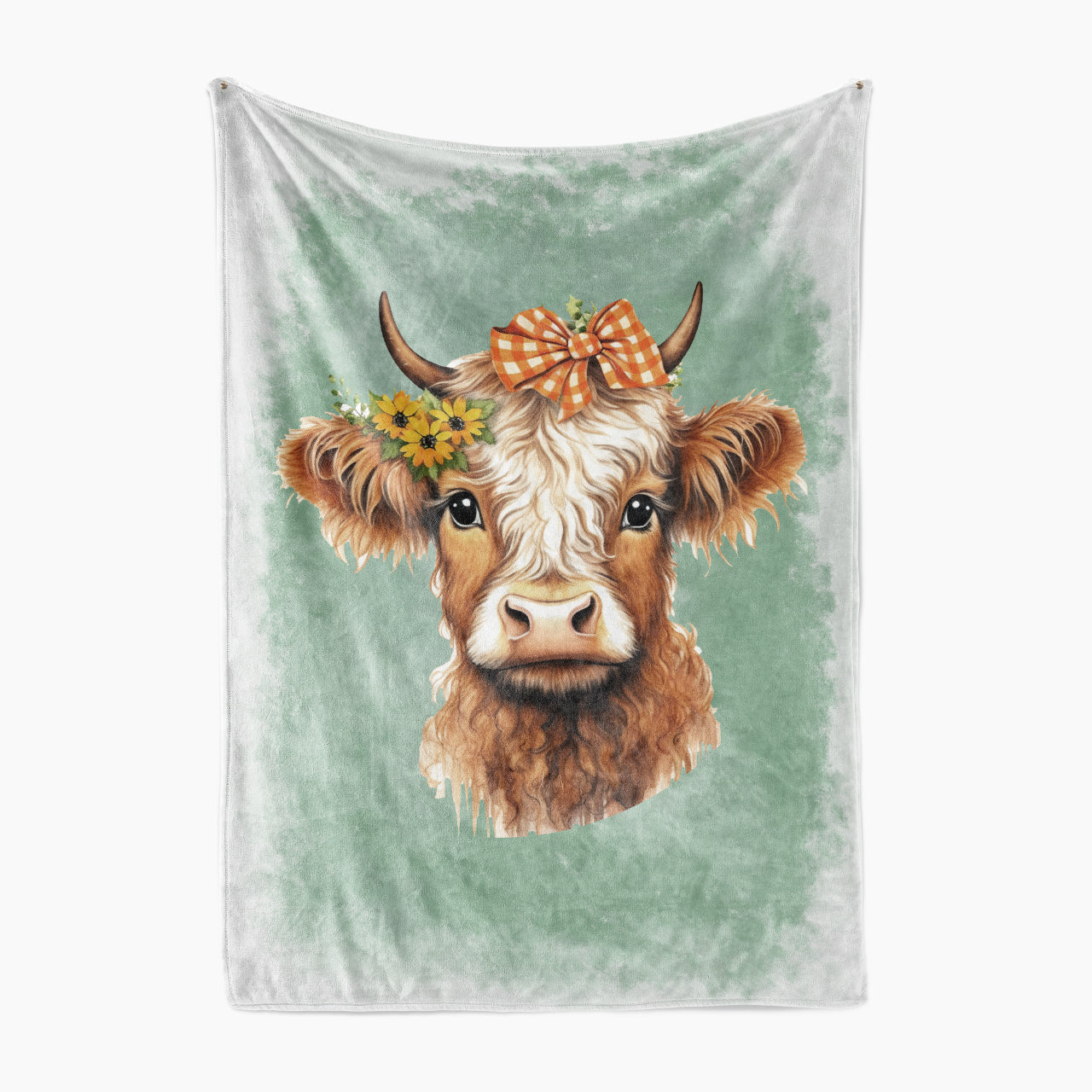 Cute Calf With Bow Blanket