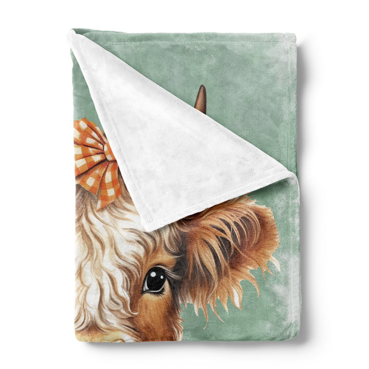 Cute Calf With Bow Blanket