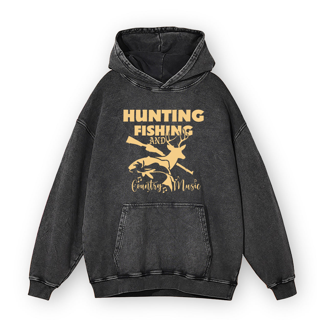 Hunting Fishing And Country Music Garment-Dye Hoodies