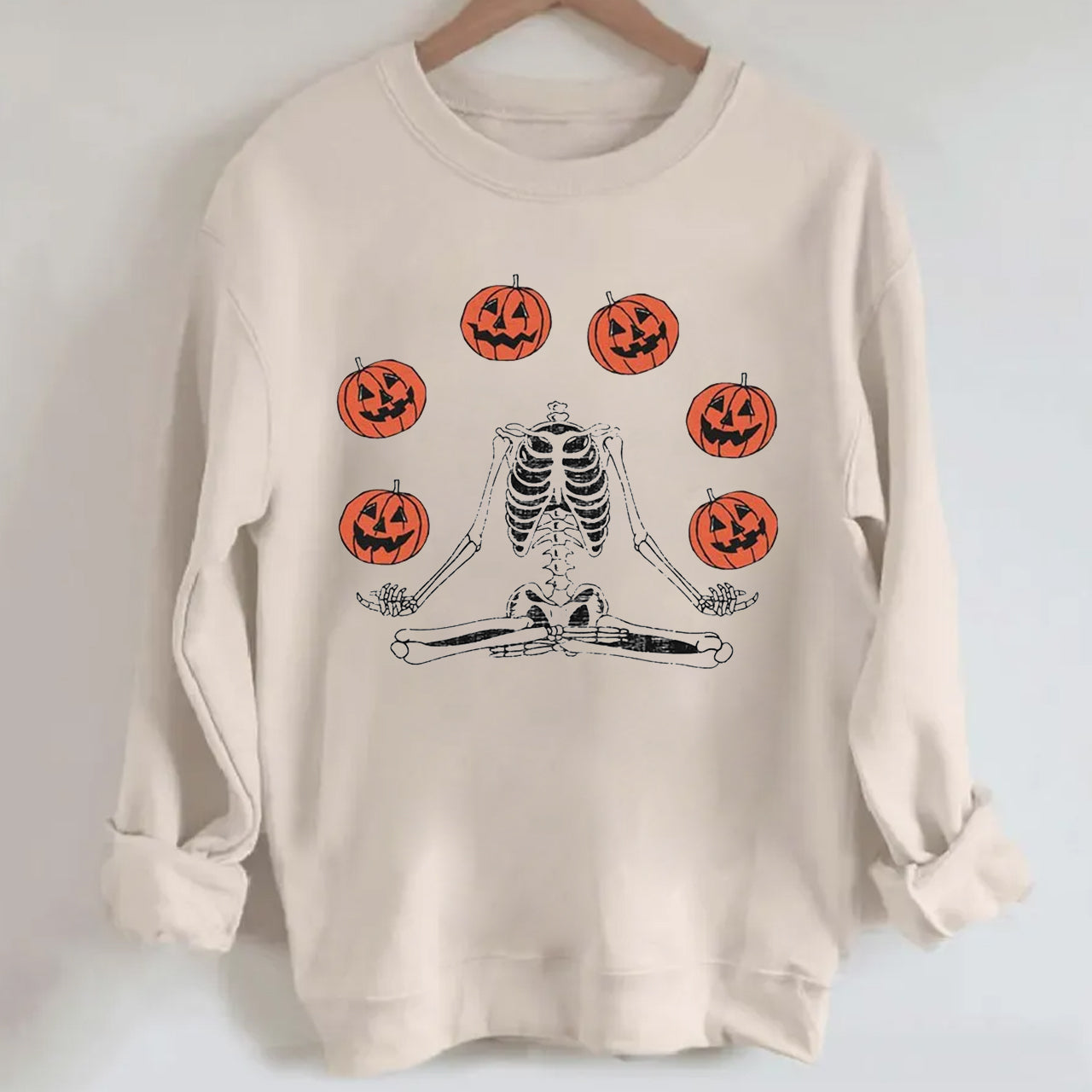 Pumpkin Skeleton Vintage Halloween Sweatshirt