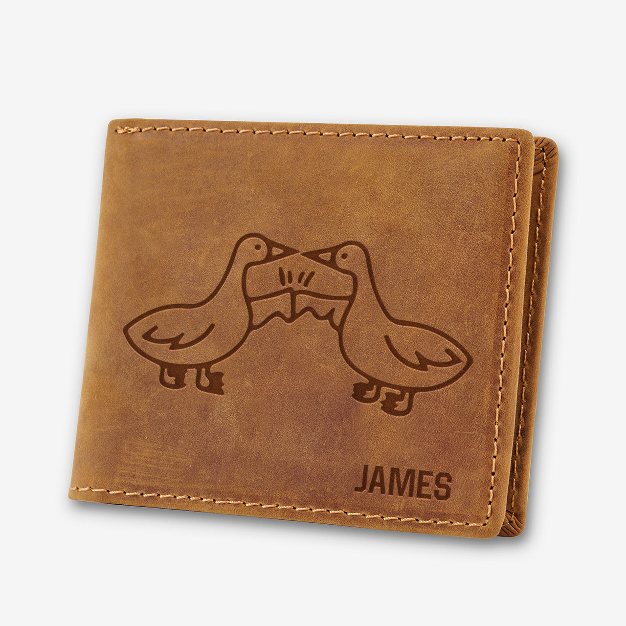 Personalized Vintage Leather Wallet_Silly Goose