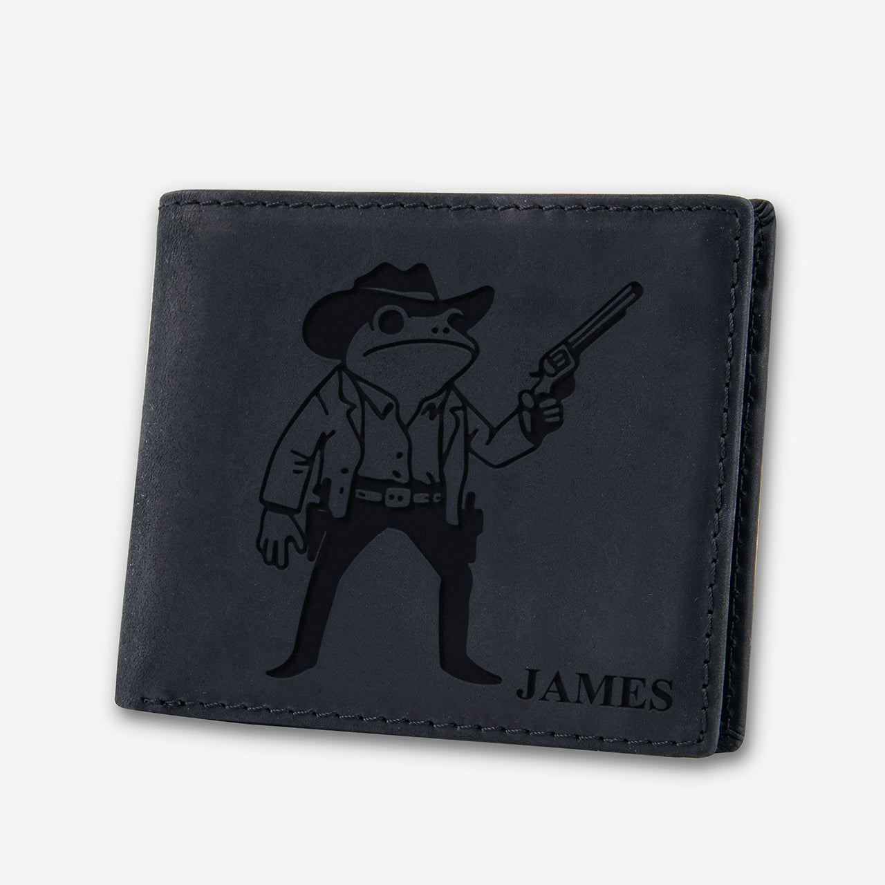 Personalized Vintage Leather Wallet_Frog