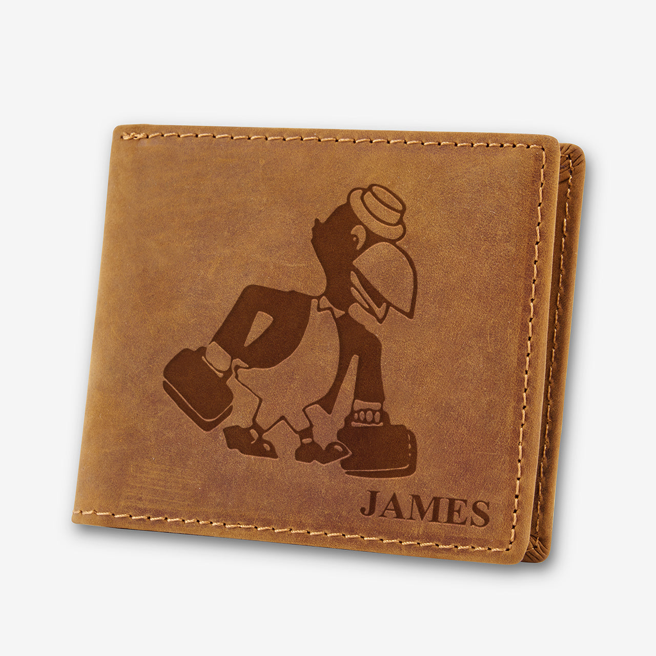 Personalized Vintage Leather Wallet_Raven
