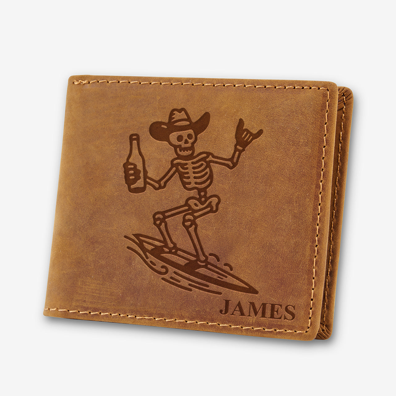 Personalized Vintage Leather Wallet_Office Cowboy